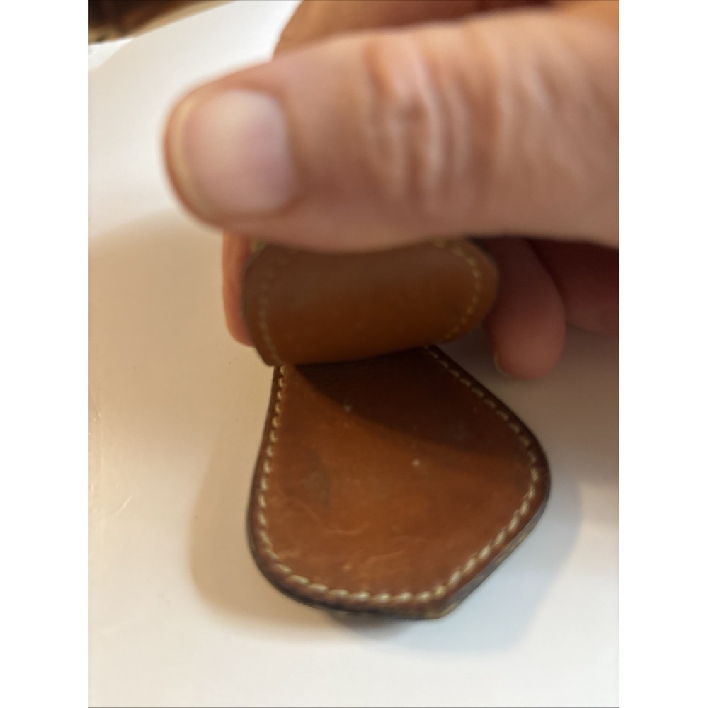 Vintage Dooney & Bourke All Weather Leather 2 Toned Key Chain Green Brown Duck - Picture 3 of 5